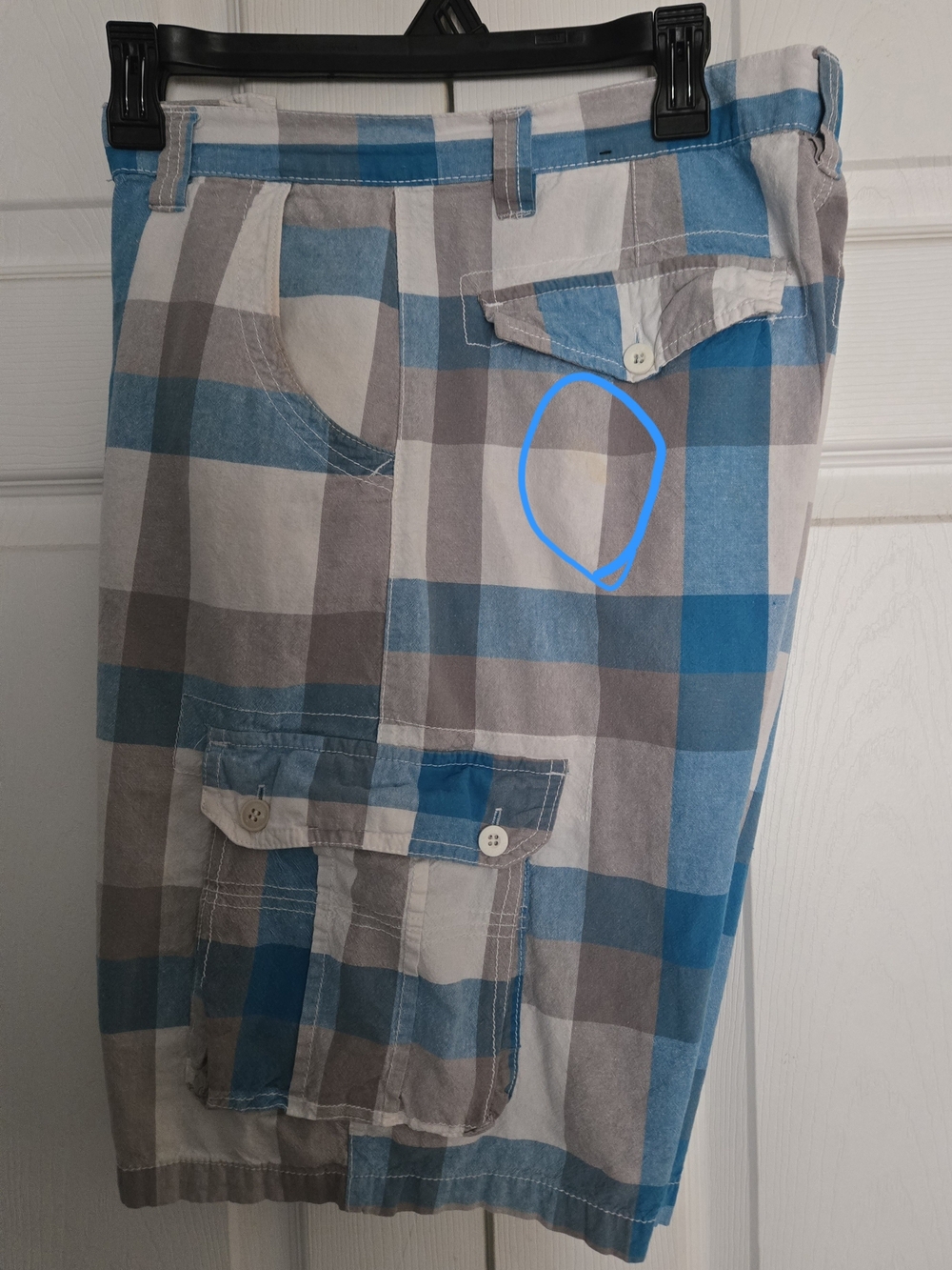 Airwalk Men's Plaid Cargo Shorts - Blue & Gray - Picture 7 of 7